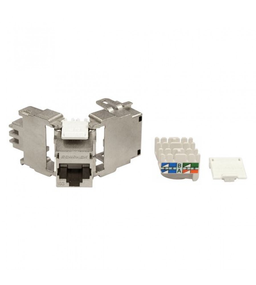 Schrack TOOLLESS LINE RJ45 keystone modulis HSEMRJ6GWT, ekranuotas, 10 Gb