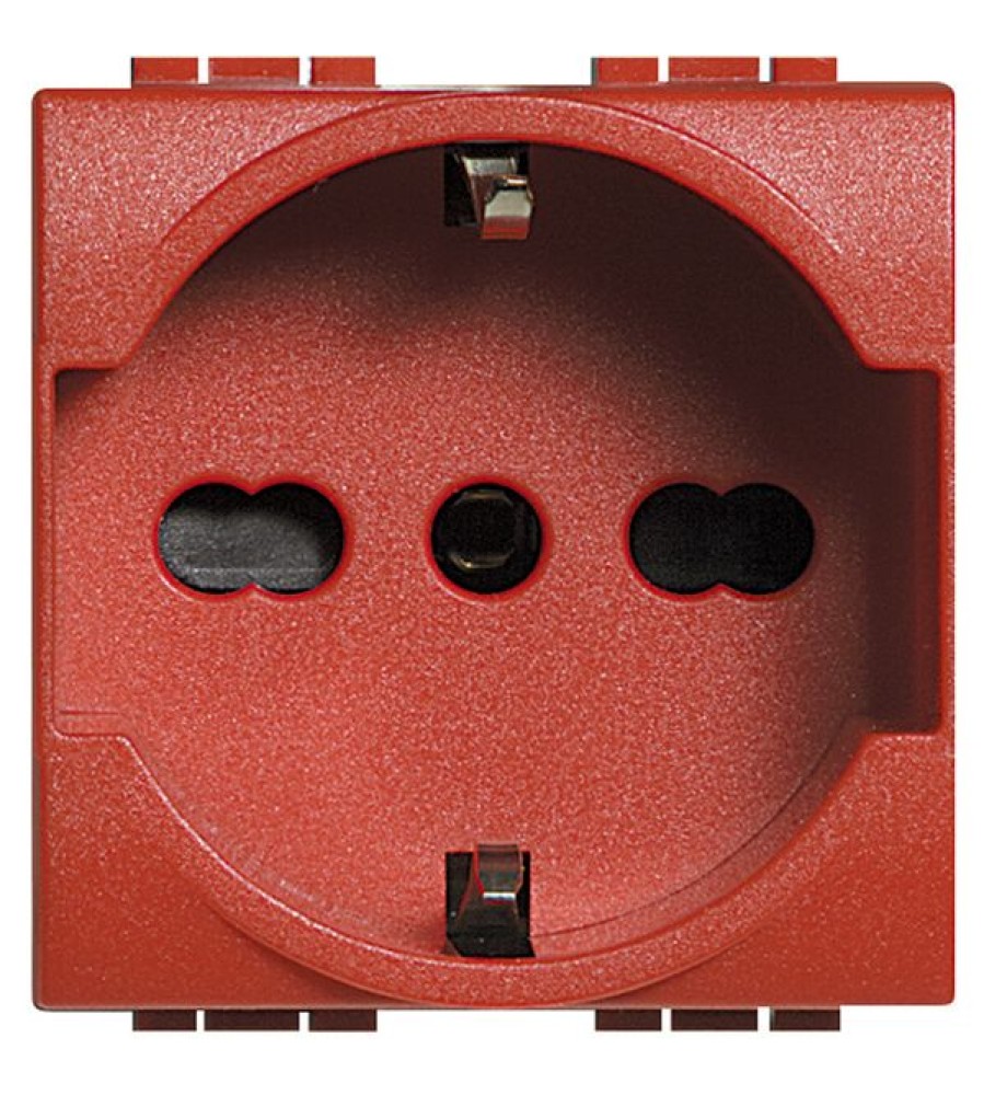 BTicino Livinglight L4140/16R – raudonas kištukinis lizdas, 2P+PE, 16 A, 250 V