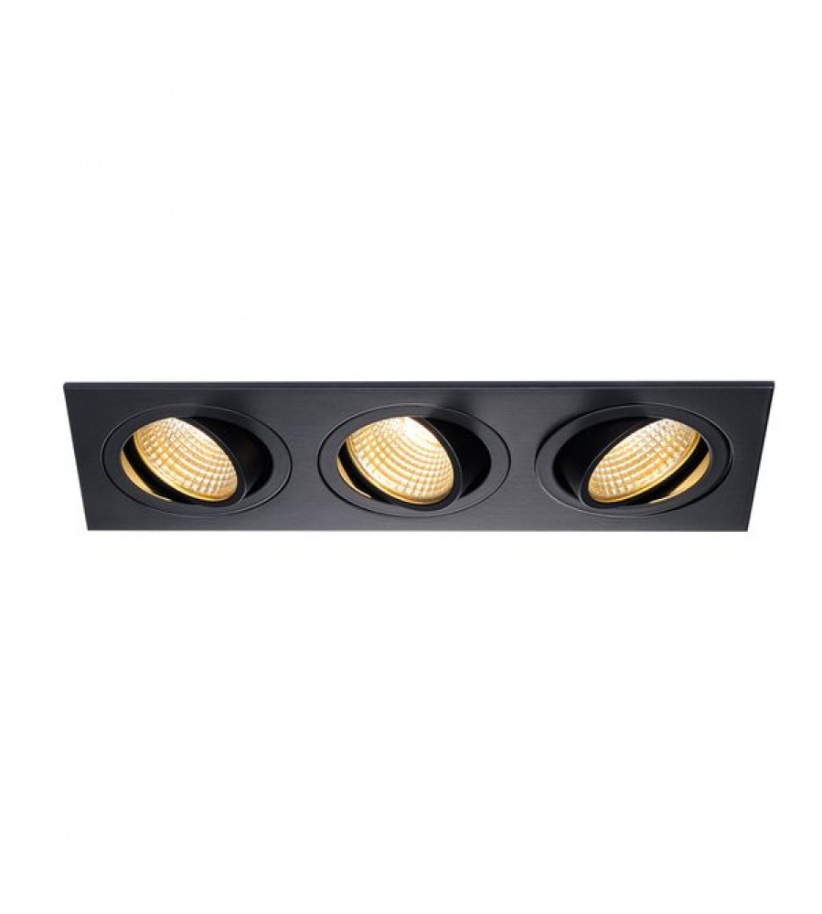 NAUJAS TRIA 3 DL SQUARE rinkinys, 3x6W, 2700K, 38°, matinė juoda