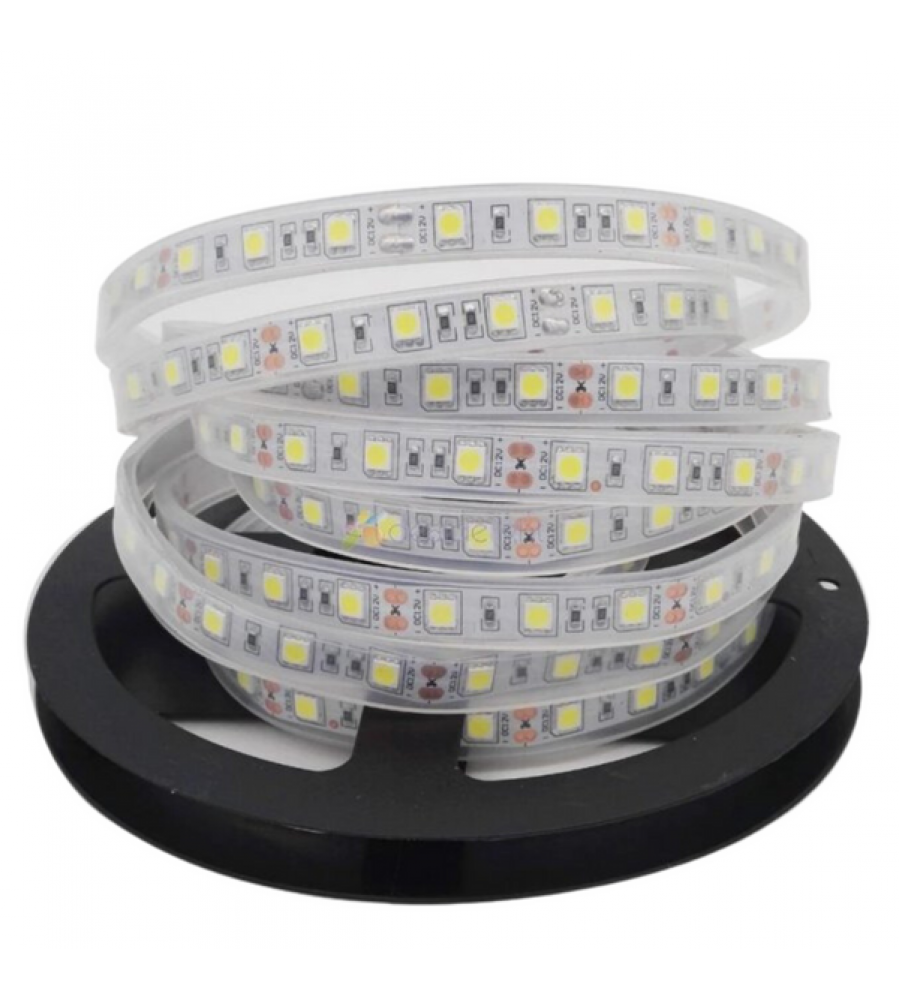 5M LED juostelė 6W/M 24Vdc 3000K IP67 GELTONA
