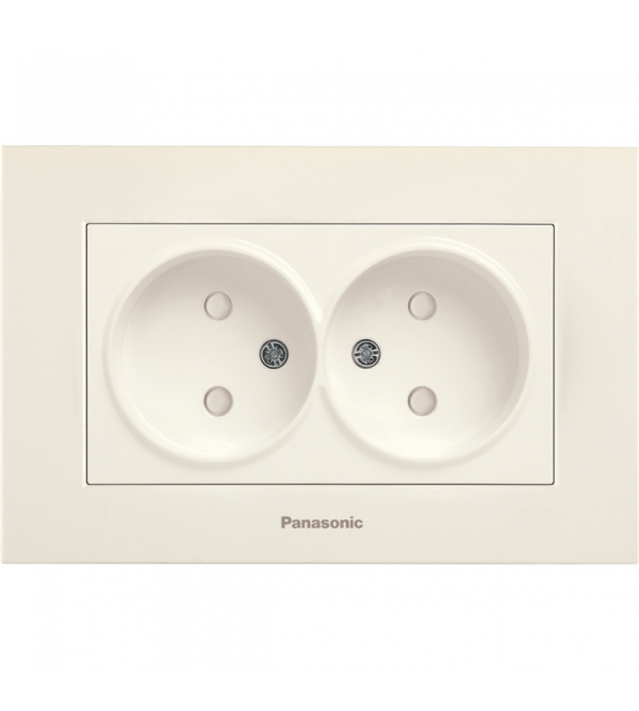 Karre Plus Beige Two Gang Socket Vaikų apsauga