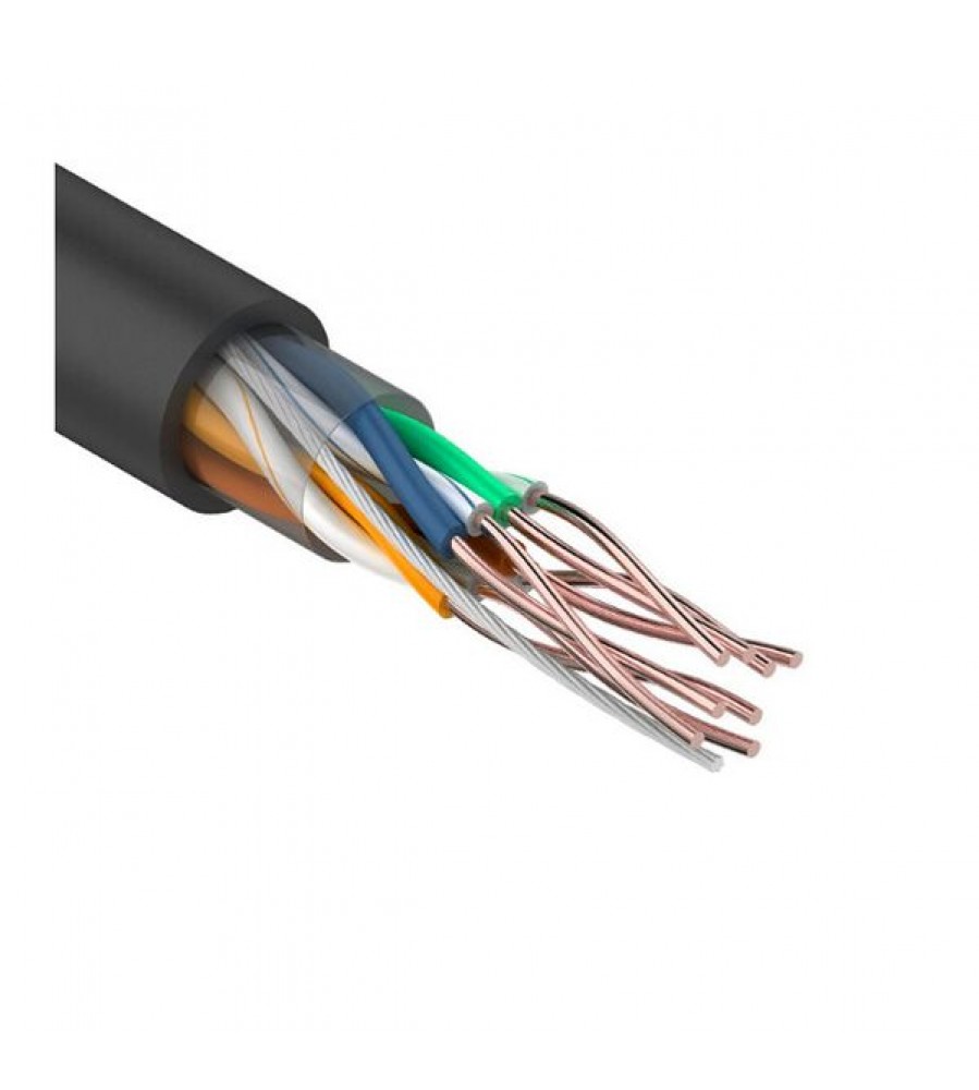 Duomenų kabelis CAT6 UTP 4x2x0,5 Cu Outdoor Black