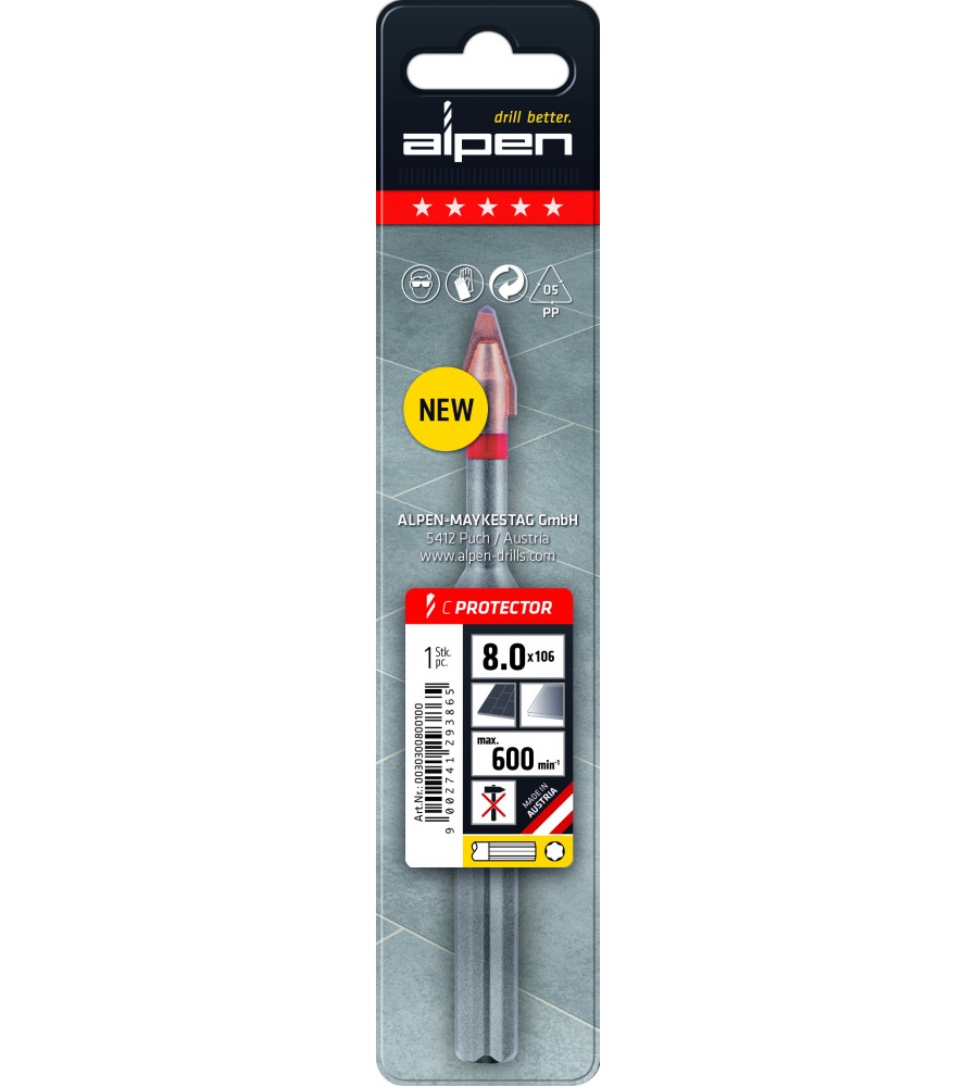 Grąžtas ALPEN C PROTECTOR 5 mm [0030300500100]
