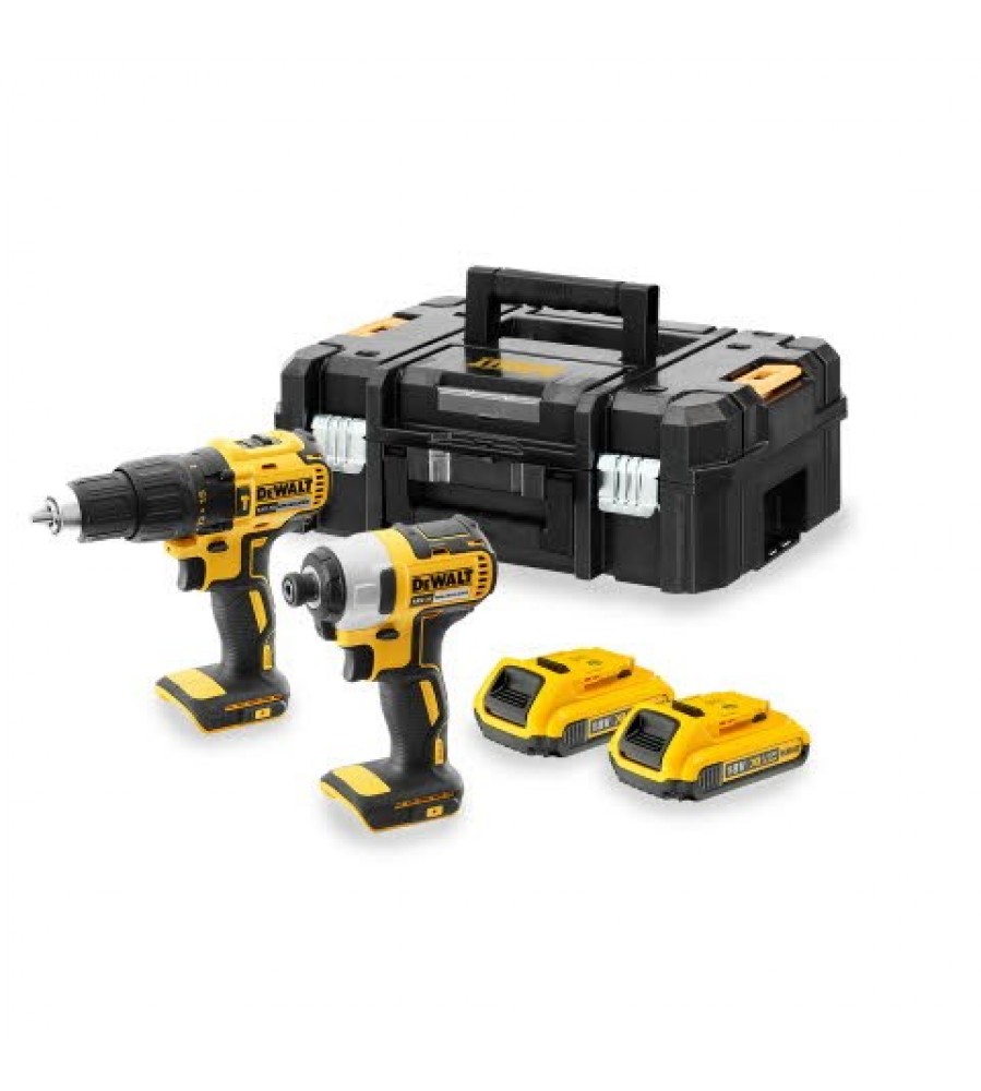 Akumuliatorinių įrankių rinkinys COMBO 18V lagamine TSTAK II – DeWalt DCK2060D2T-QW Įeina: smūginis suktuvas 1/4” DCF787 + gręžtuvas-suktuvas DCD778