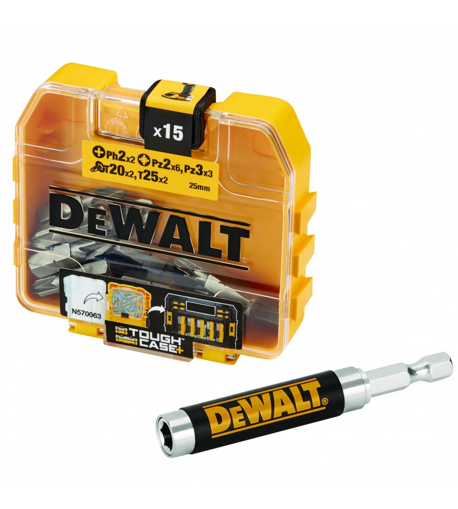 TicTac antgalių rinkinys + magnetinis laikiklis, 16 dalių, Dewalt [DT71511-QZ] 