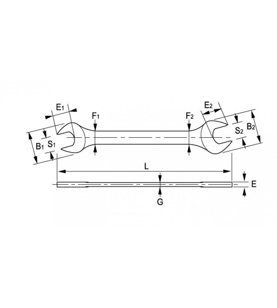 dvipusis plokščias metrinis raktas 27x29 mm Irimo [010241]