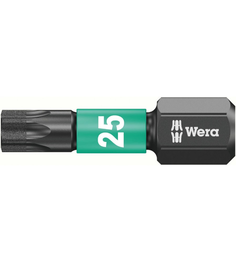 10 „Impaktor“ smūginių antgalių rinkinys, 1/4 colio, skirtas TORX varžtams su lizdine galvute, TX25/25 mm, Wera [05057625001]