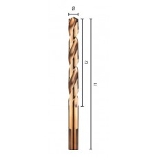 Kobalto grąžtas metalui HSS-Co 13,0 mm, su šlifuota 3 plokštumų ALPEN rankena [0065601300100]