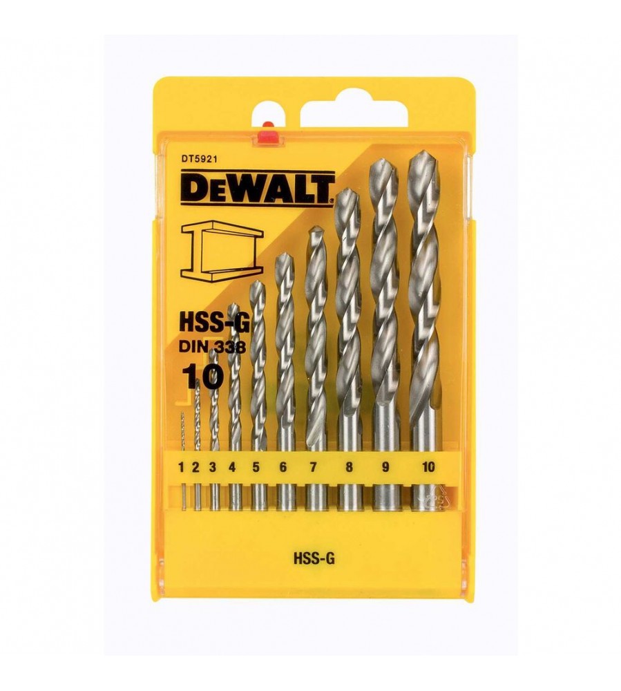 10 metalo grąžtų HSS-G DeWALT rinkinys [DT5921-QZ]