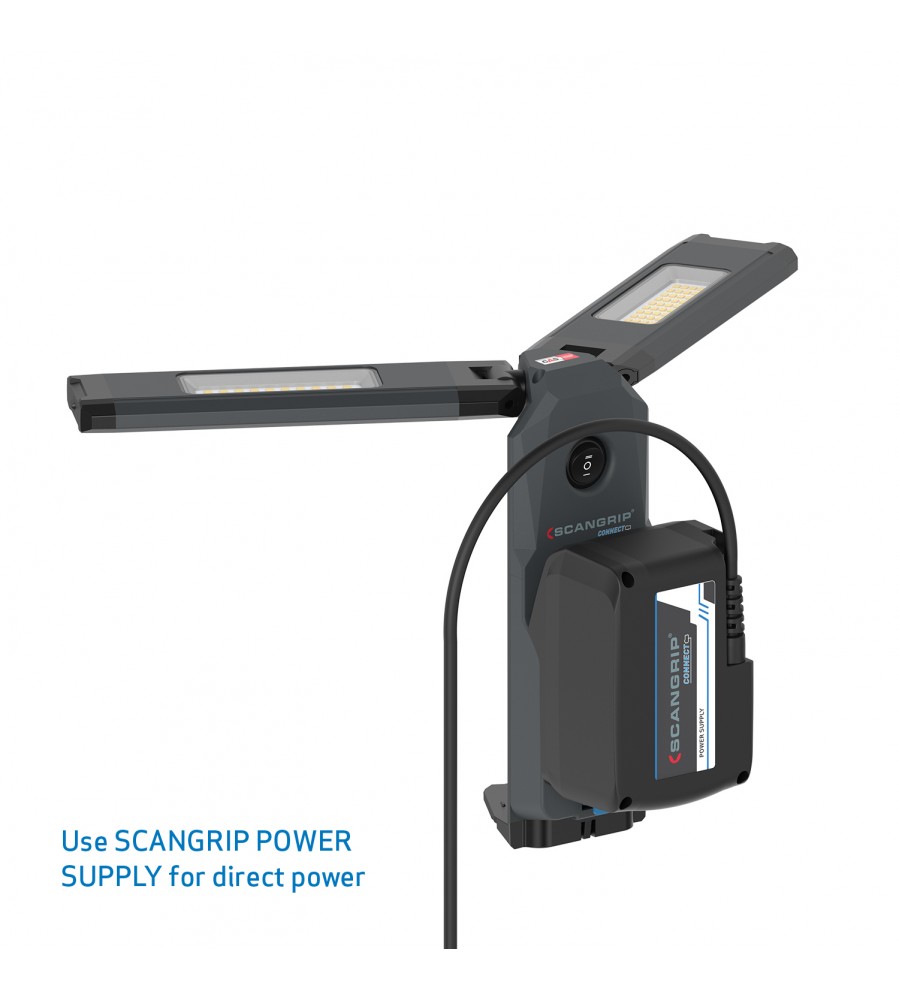 360° dvigubas darbinis žibintas su trikoju, 2500 liumenų LED, 18 V ličio jonų akumuliatorius, „TOWER COMPACT CONNECT Scangrip“ [03.6110C]