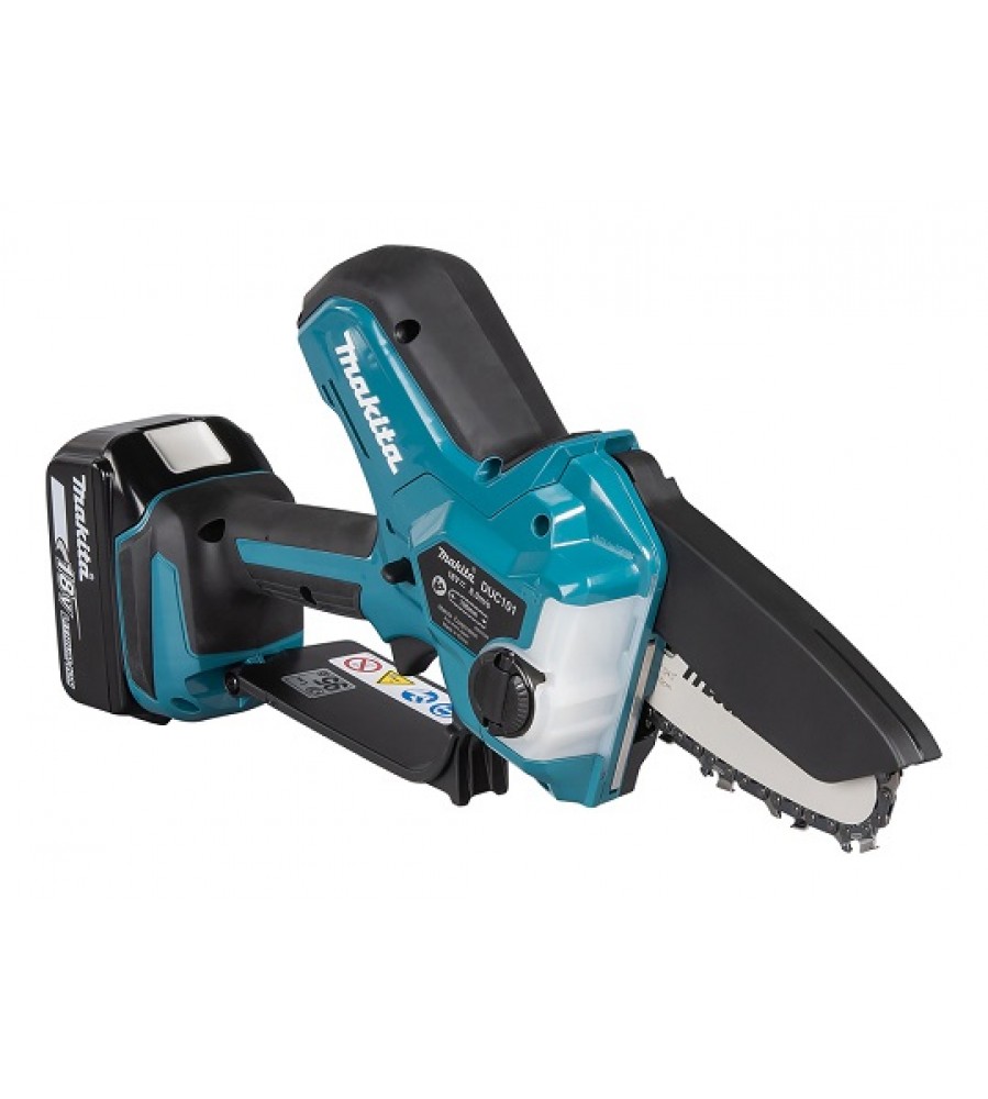 akumuliatorinis grandininis pjūklas 10cm, 18V, Makita [DUC101SF01] 3,0Ah, Li-Ion, LXT