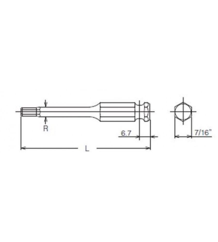 7/16 colio antgalis šešiabriauniams varžtams, 6/150 mm KOKEN [183H-150 6]