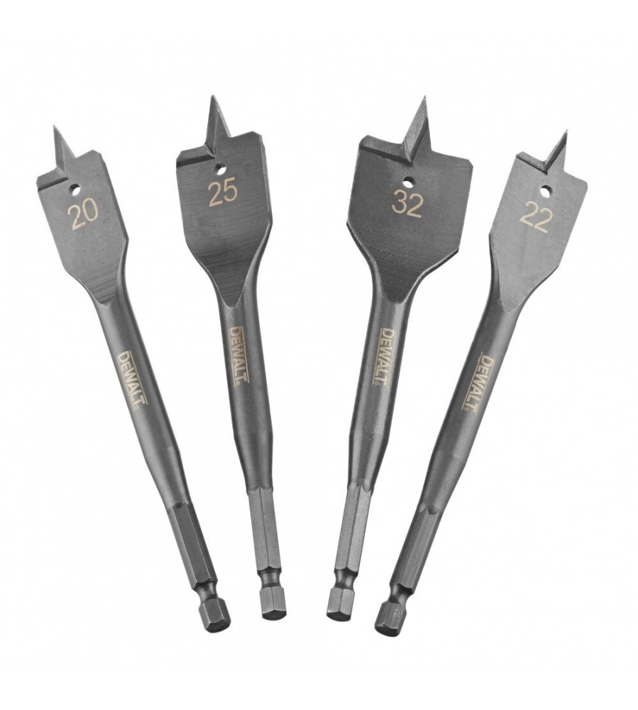 4 plokščių smūginių grąžtų medienai rinkinys, 20, 22, 25, 32 mm, „DeWalt“ [DT4797-QZ], „EXTREME Impact“ serija