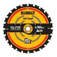 Diskinis pjūklas medienai pjauti 184x20x1,66 mm, 24 dantys, ELITE, DeWALT [DT10401-QZ]