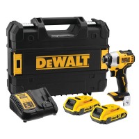 Akumuliatorinis smūginis suktuvas/atsuktuvas 1/4 colio 18 V ličio jonų akumuliatorius, 2 x 2,0 Ah, „Dewalt“ [DCF809D2T-QW]