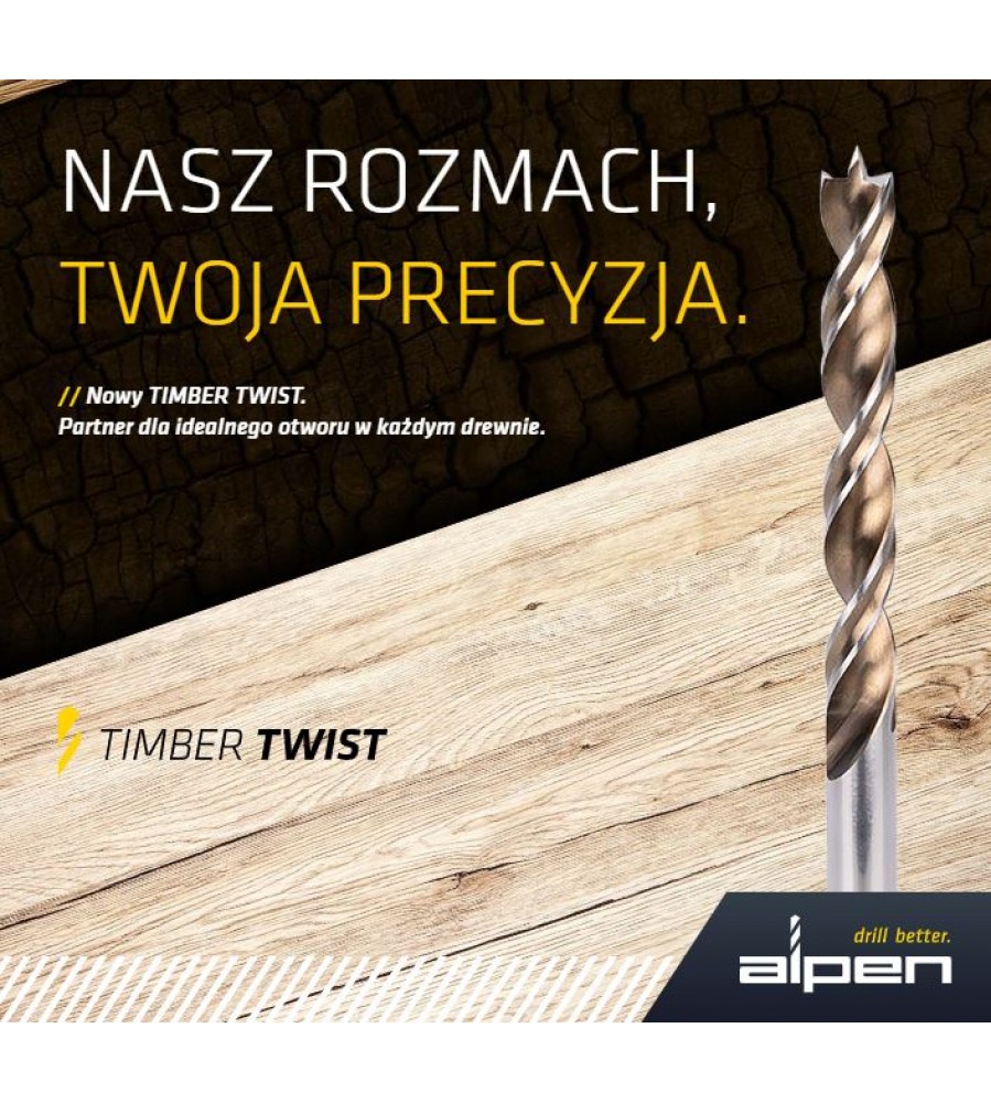 4 vnt. spiralinių grąžtų medienai rinkinys, 3–6 mm, ATM 4, „Timber Twist Alpen“ [0067500004100]