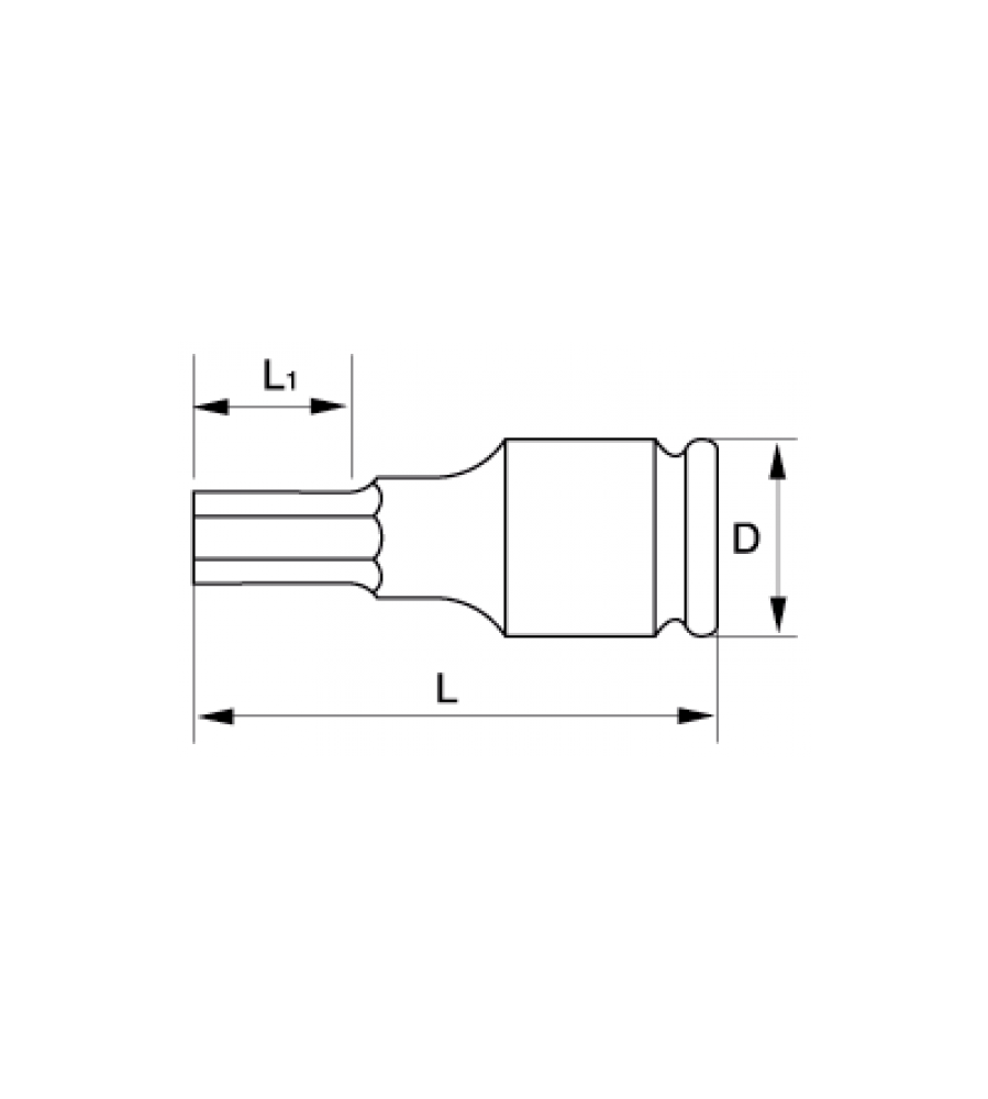 1/2 colio kvadratinė smūginė galvutė su 5 mm šešiakampiu raktu, KOKEN [14012M-60 5]