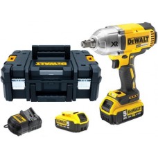 Akumuliatorinis smūginis veržliasukis 1/2 colio, 950 Nm, 18 V ličio jonų akumuliatorius, 2 x 5,0 Ah, DeWALT [DCF899P2-QW]