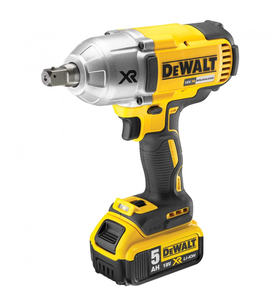 Akumuliatorinis smūginis veržliasukis 1/2 colio, 950 Nm, 18 V ličio jonų akumuliatorius, 2 x 5,0 Ah, DeWALT [DCF899P2-QW]