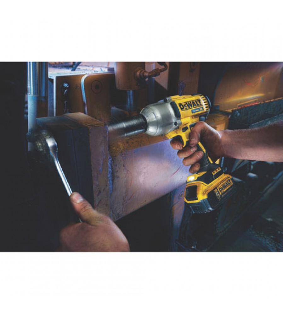 Akumuliatorinis smūginis veržliasukis 1/2 colio, 950 Nm, 18 V ličio jonų akumuliatorius, 2 x 5,0 Ah, DeWALT [DCF899P2-QW]