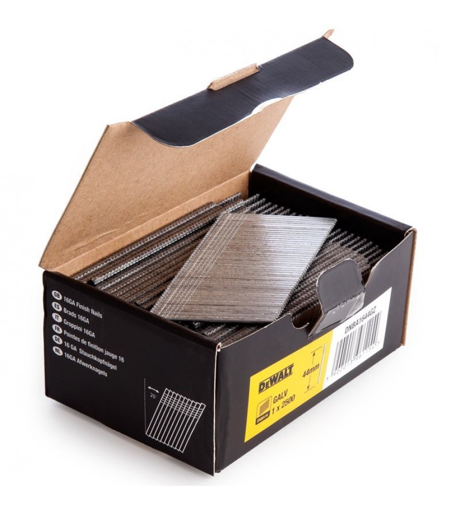 Cinkuotos vinys su patinusia galvute, 16 GA, skirtos akumuliatoriniams vinių kalimo įrankiams DCN660, 32x1,61 mm, 20°, DeWalt [DNBA1632GZ]