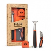 BAHCO [DOVANŲ PAKETAS650] dovanų įrankių rinkinys: 650 mm karbido grandiklis, KBSU-01 turistinis ir sportinis peilis, 5 m ilgio MTC-5-16 matavimo juosta