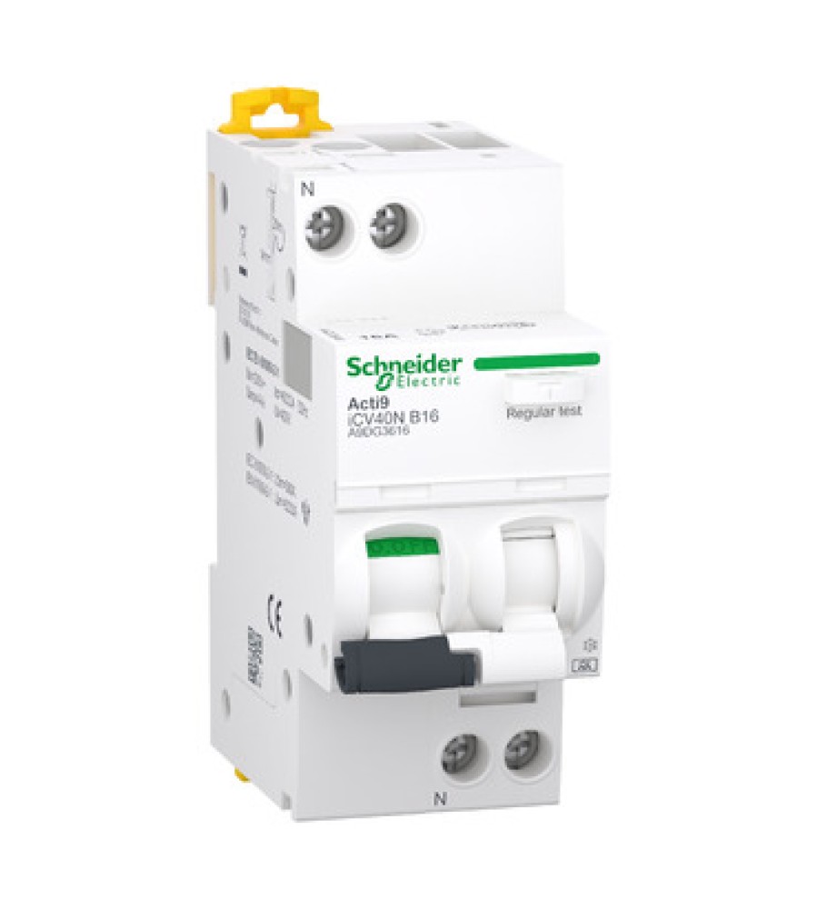 Schneider Electric A9DG3616 kombinuotas nuotėkio ir automatinis jungiklis, 1P + N, 16 A, B charakteristika