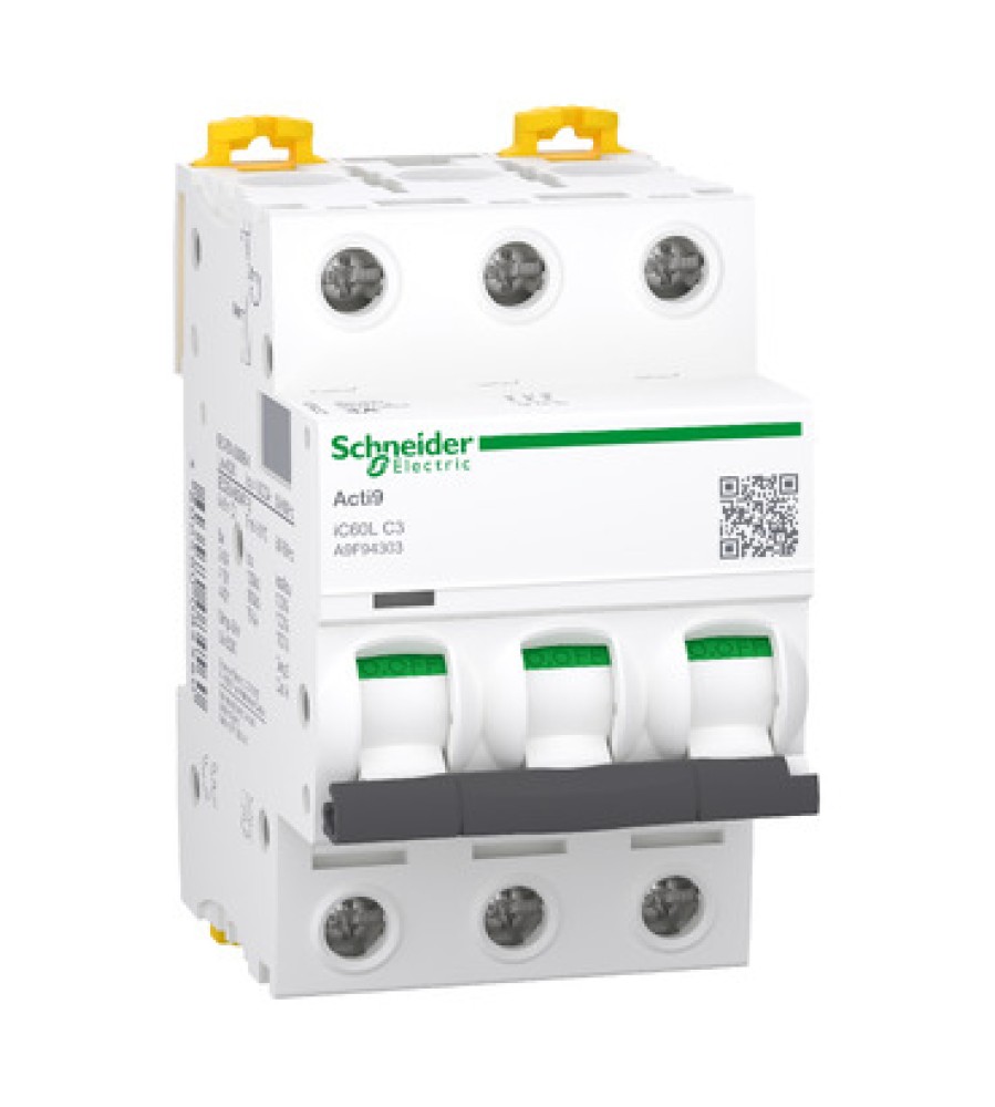 Schneider Electric A9F94303 automatinis jungiklis, 3P, 3 A, C charakteristika