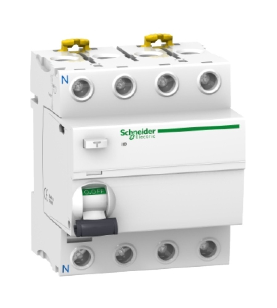 Schneider Electric A9R37463 nuotėkio srovės jungiklis, 4P, 63 A, 500 mA, A-SI